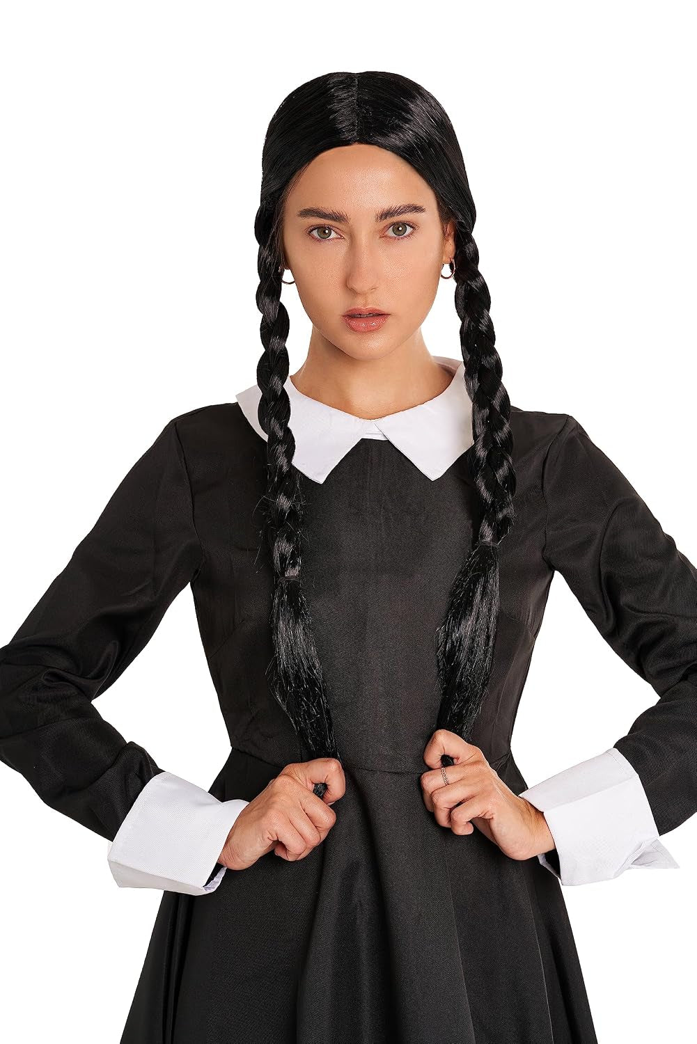 Scary Girl or Indian Girl Wig, Wednesday, Pocahontas, Braided Black Wig, High Fashion Quality Hair Wigs for Women; Braided Wigs; Halloween Costume Wig, Halloween Wigs