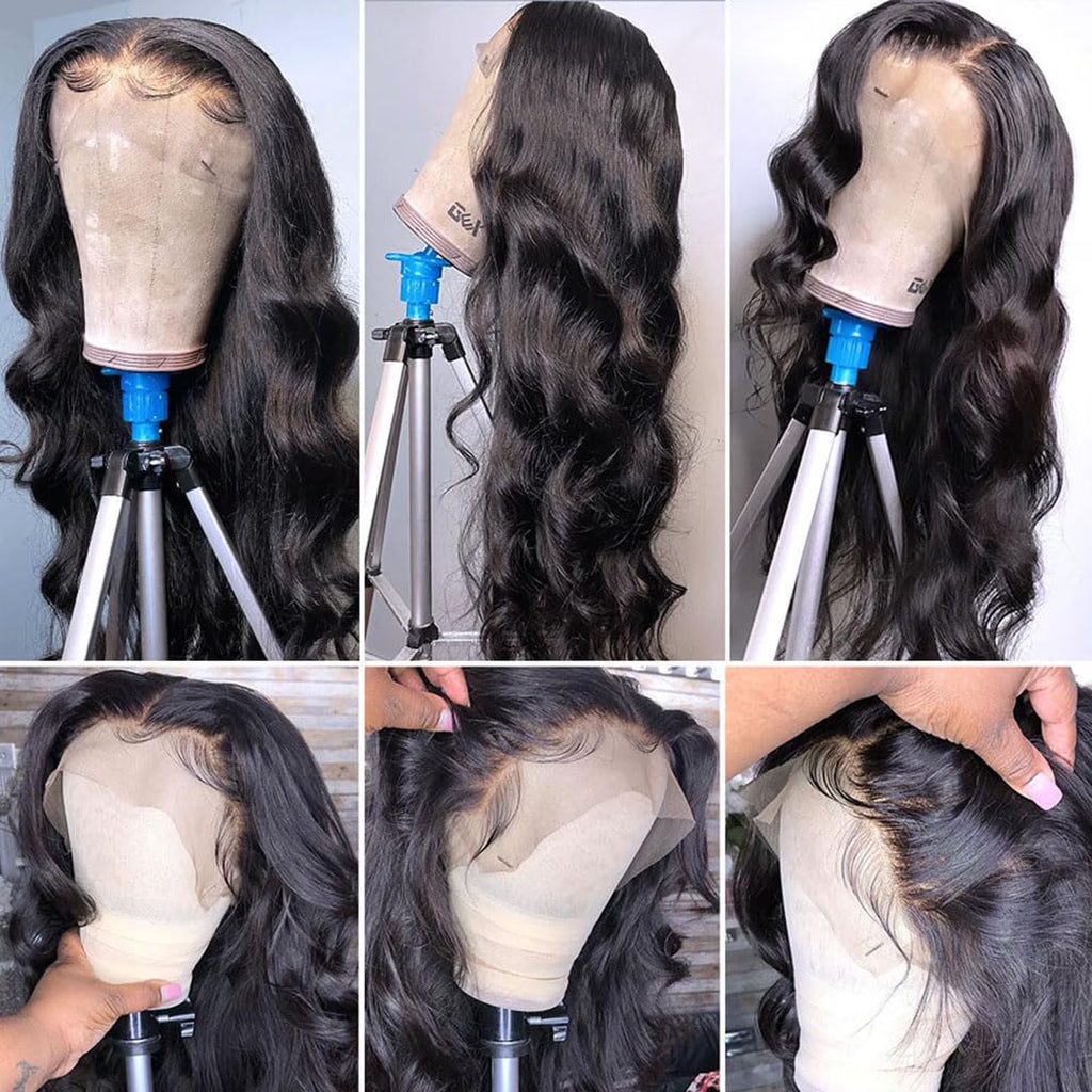 Clearance Womens Wigs under $10 Front Lace Wigs Hair Pre Plucked Wigs Hair Glueless Wigs Human Hair for Black Women Brazilian Wig