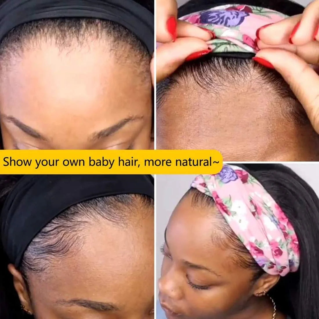 Headband Wig Body Wave Human Hair for Black Women Glueless 150% Density None Lace Front Brazilian Virgin Curly Machine Made Easy Wear 16 Inch Headband