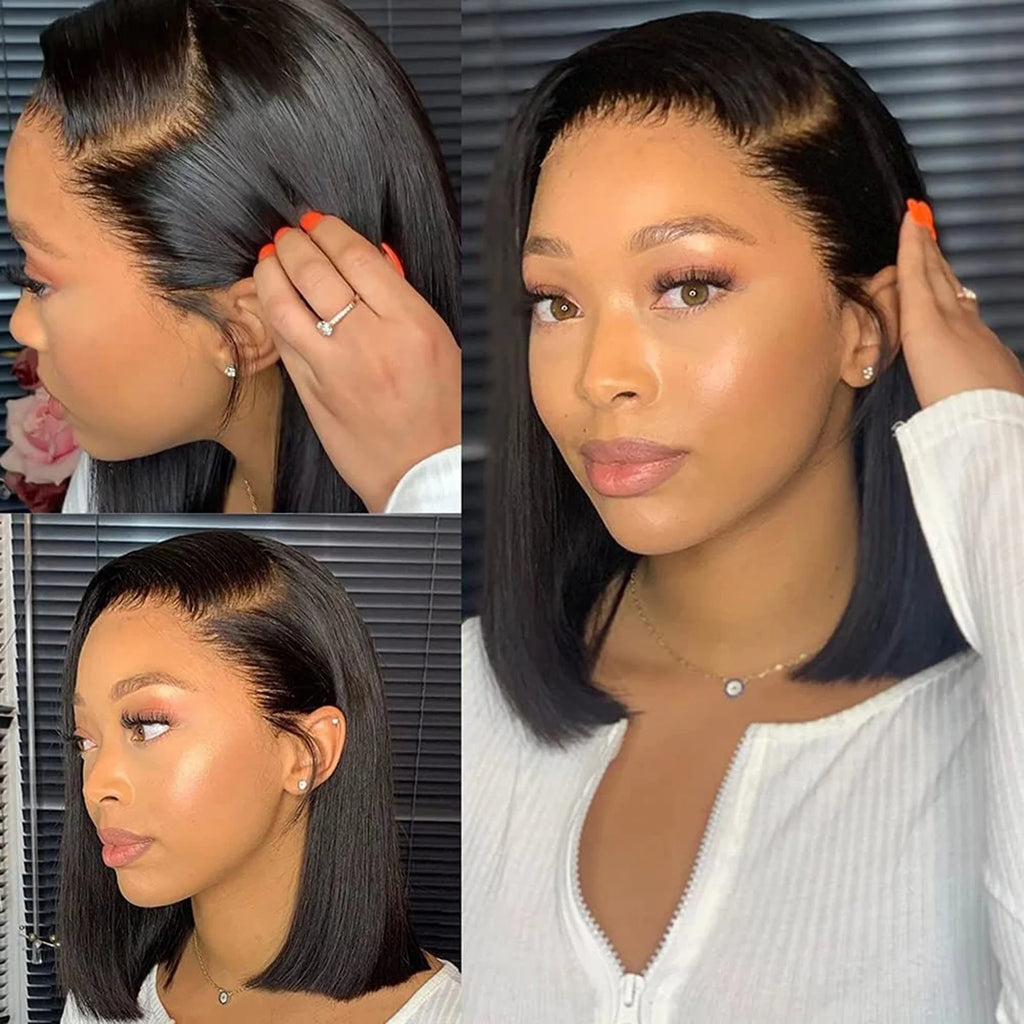 Lace Front Wig Transparent Frontal Glueless HD Human Hair with Baby Pre Plucked Hairline Density Brazilian Wigs for Black Women Hair No More Osier Hair %100 Human Wigs
