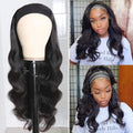 Headband Wig Body Wave Human Hair for Black Women Glueless 150% Density None Lace Front Brazilian Virgin Curly Machine Made Easy Wear 16 Inch Headband