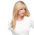 Long Layered Blonde Wig with Bangs for Women, Wavy Synthetic Wig Heat Resistant Hair for Daily Party Use(Gold-1,One Size)