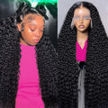 30 Inch Deep Wave Lace Front Wigs Human Hair 200 Density 13X6 HD Lace Frontal Wigs Human Hair Pre Plucked Deep Curly Glueless Wigs Human Hair Curly Wigs for Women Natural Color