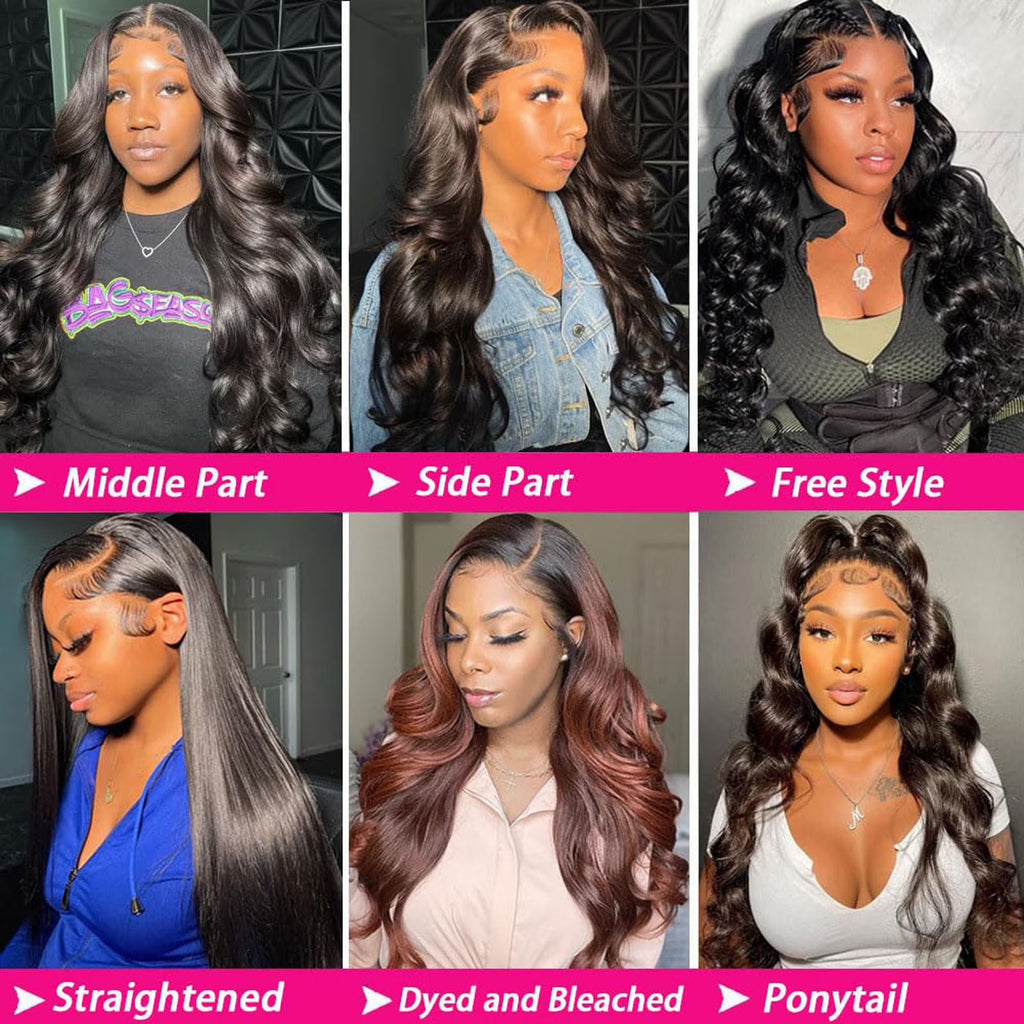 Clearance Womens Wigs under $10 Front Lace Wigs Hair Pre Plucked Wigs Hair Glueless Wigs Human Hair for Black Women Brazilian Wig
