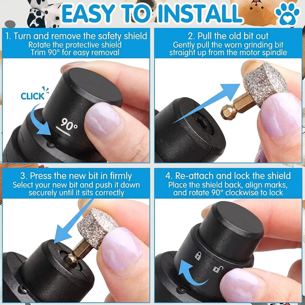 Rechargeable Pet Nail Grinder with LED Light