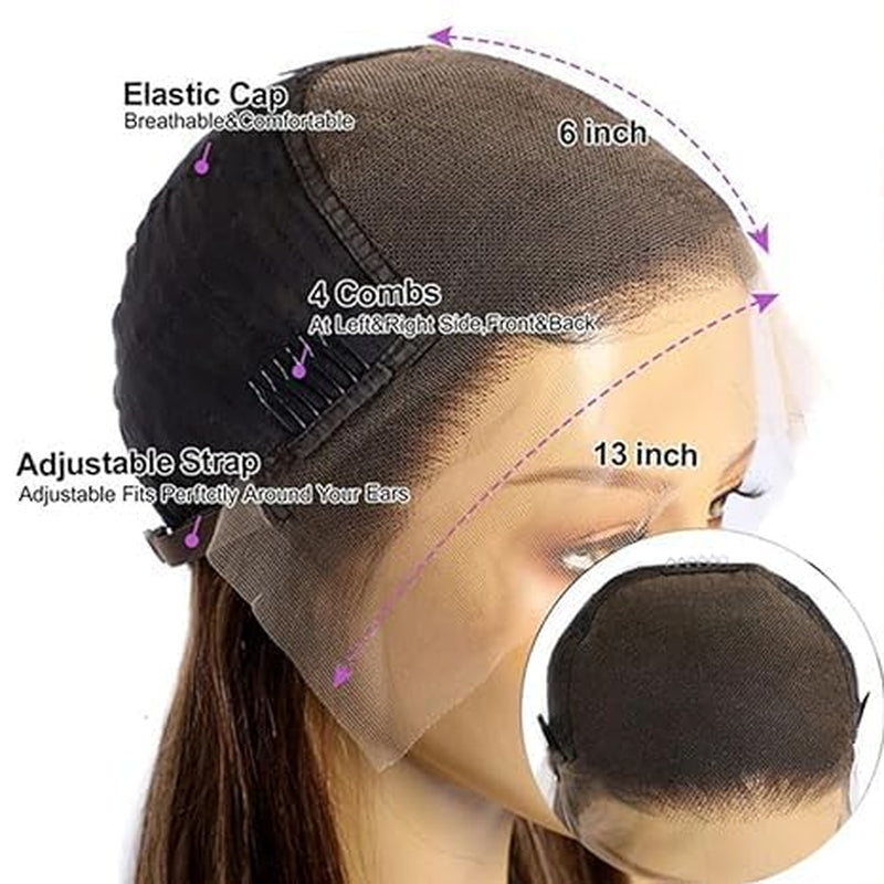13X6 Lace Front Wigs Human Hair Pre Plucked 220% Density Body Wave Wig for Women HD Lace Frontal Human Hair Wigs Bleached Knots with Baby Hair 26 Inch