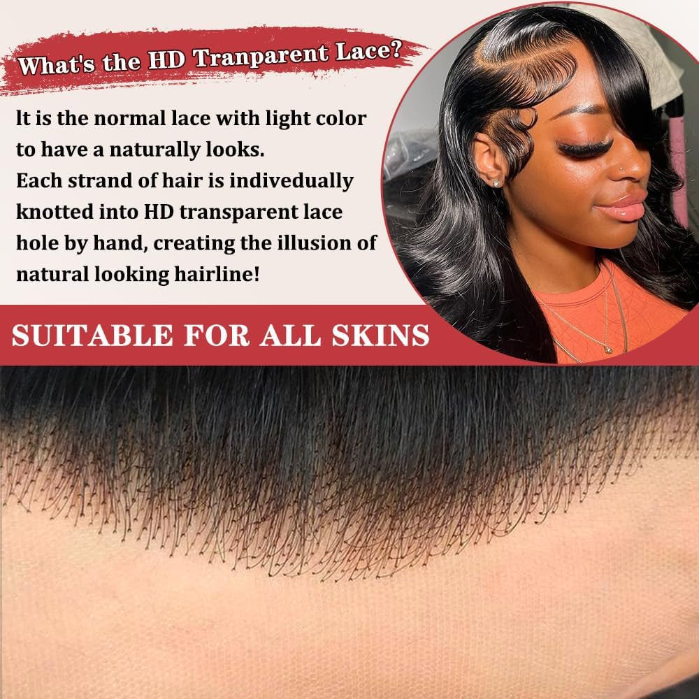 Bob Wig Human Hair 13X6 Lace Front Wigs 12 Inch Loose Body Wave HD Lace Frontal Wigs Glueless Wigs Human Hair Pre Plucked Wear and Go Short Bob Wigs for Black Women Natural Black Color