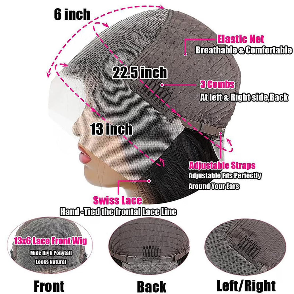 Clearance Womens Wigs under $10 Front Lace Wigs Hair Pre Plucked Wigs Hair Glueless Wigs Human Hair for Black Women Brazilian Wig